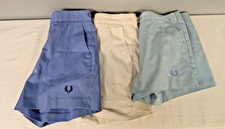 3x Vintage Fred Perry Shorts 30" Waist White Blue and Light Blue