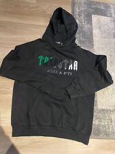 Trapstar Hoodie Its A Secret Black Hoodie- Green/White/Grey Logo - New