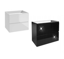Bathroom Vanity Unit with Ceramic Basin – Wall Hung Storage Cabinet, Soft-Close