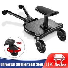Universal Kids Buggy Board w/ Seat Step Board Stand Wheeled Pushchair Connector