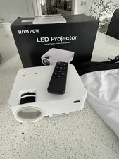 Homepow Portable Video Projector 1080P With Remote And Fabric Screen