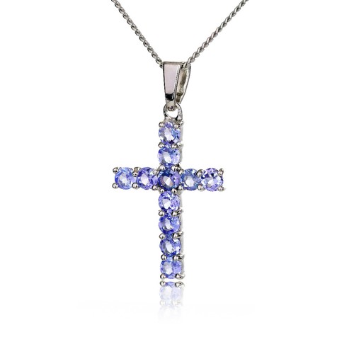 Natural tanzanite cross - natural,