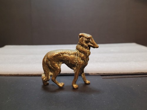 Vintage brass borzoi dog - brass,