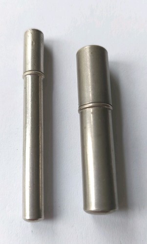 Vintage metal storage vials - metal,
