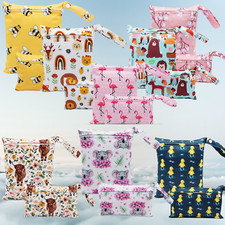 2pc Wet Bag / Nappy sack / swimwear bag, 2 sizes of toiletry bag various designs