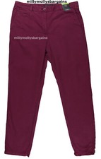 M&S Womens Marks and Spencer Purple Chino Trousers Size 14 Petite L 28 LABEL