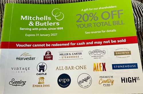Voucher off total bill - 1,