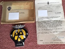 VINTAGE CAR BADGE.( AA ,UNUSED