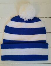 Chelsea blue and white football supporters traditional style bobble hat one size