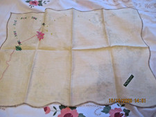 Vintage cream linen tray cloth