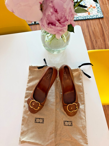 Gucci brown leather - leather, "gg"