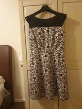 Beautiful Special Occasion Savoir Dress Nude/Pink and black VGC UK12 