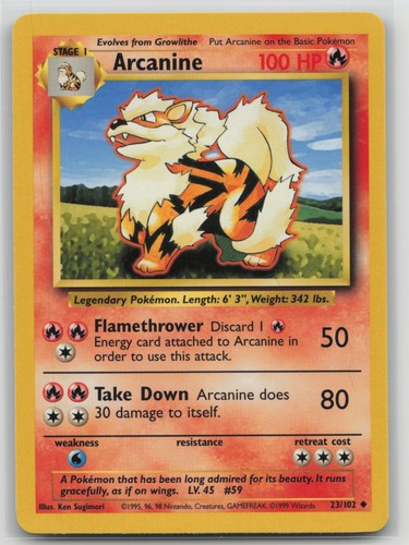 Pokemon card arcanine - arcanine, uncommon