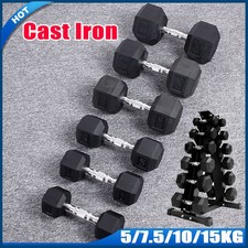 5kg 15kg hex dumbbells cast - 5kg-15kg,