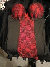 Ann Summers Red And Black Basque Corset Size 14