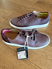 New Joules Solena Burgundy Soft Leather Trainers Casual Shoes   UK 4  RRP £89.95