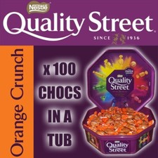 100 ORANGE CRUNCH In Tub Quality Street Chocs Xmas Birthday Present Tin Nestle