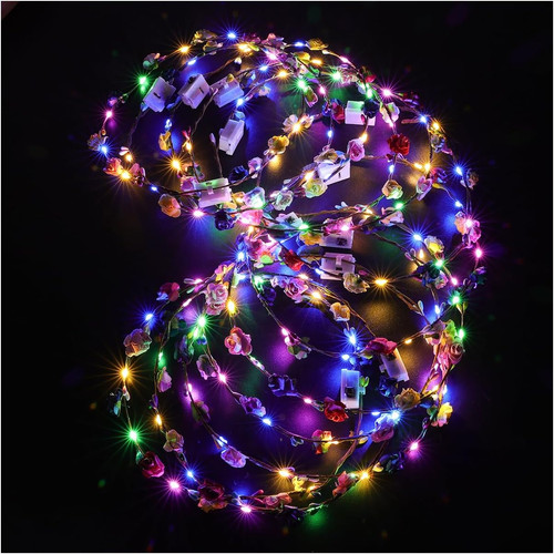 Led flower headband 12pcs - led,