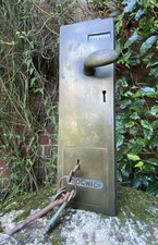 Antique Vintage Locwil Solid Brass Public Toilet Spend A Penny Door Lock & Keys