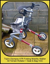 Topro Olympos ATR Folding Mobility Walker All Terrain Rollator + Seat & Bag VGC