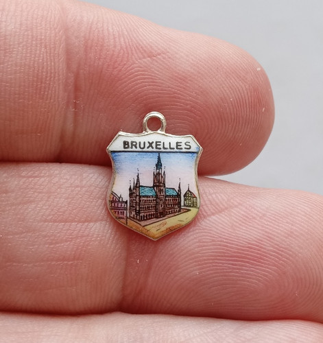 Vintage silver bracelet charm - silver,