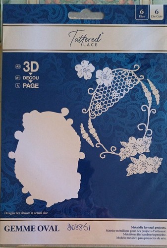 Tattered lace gemme - tattered, oval