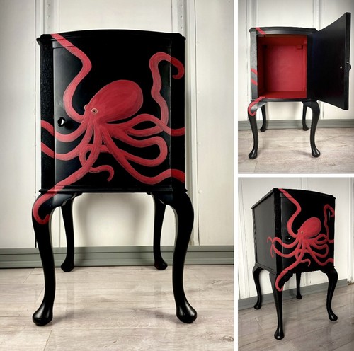 Hand painted black red - painted,