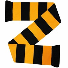 Barnet FC Football Fans Retro Black & Gold Match Day Knitted Scarf 100% Acrylic