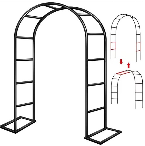 Black metal garden arch arbor - metal,