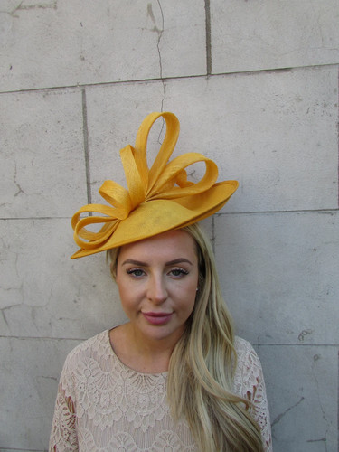 Large mustard yellow feather - large,
