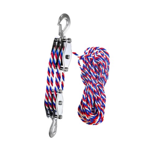 Block and tackle pulley - and, system