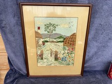 Vintage framed embroidery - vintage,