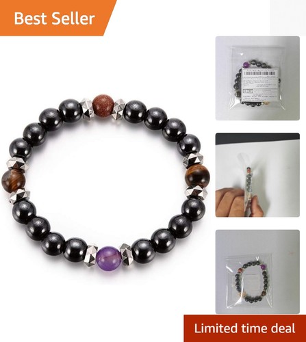 Hematite stone magnetic cuff - hematite,