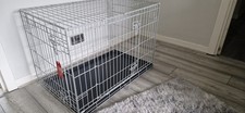 Medium Folding Dog Crate New Double Door Removable Tray