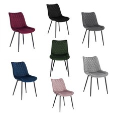 2/4/6x Dining Chairs with Backrest Velvet Upholstered Chair Kitchen Living Room