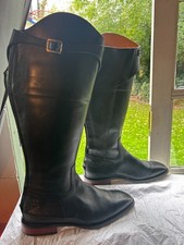 Hunter Field  M. Wellesley size 8 black leather boots, 