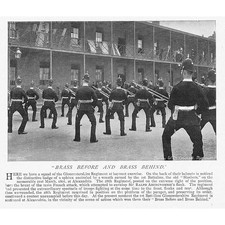 GLOUCESTERSHIRE REGIMENT at Bayonet Practice - Antique Print 1896