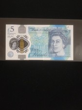 Circulated Bank of England 5 Pounds Polymer Banknote Elizabeth II, AA Prefix