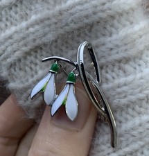 Snowdrop Flower Brooch Spring