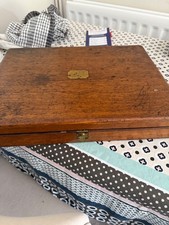 vintage oak cutlery box