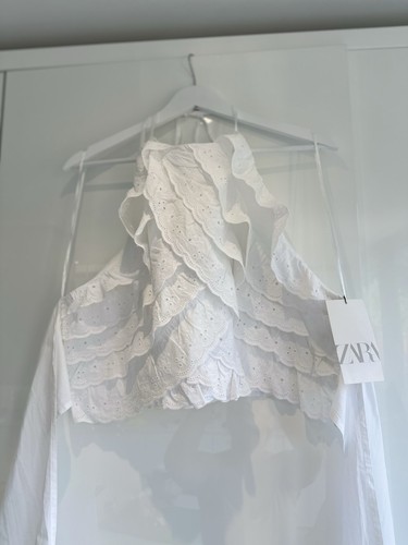Zara ruffled top with tie - top, back