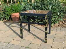 Upcycle Small Rattan Coffee Table Boho Witchy With Gold Detail