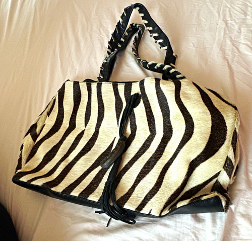 Zebra print faux fur leather - zebra,