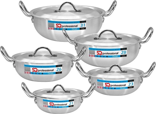 5pc aluminium karahi with - karahi,