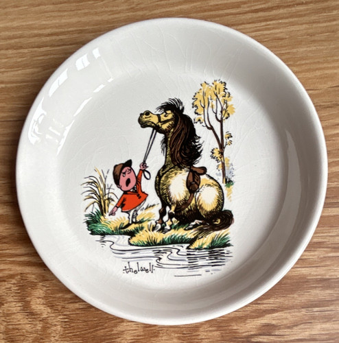 Thelwell pony ceramic - pony, round