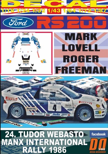 Decal ford rs200 lovell manx - ford,