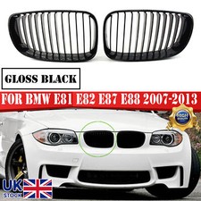 For BMW 1 SERIES E81 E82 E87 E88 LCI FRONT KIDNEY GRILLE GRILL GLOSS BLACK 08-13