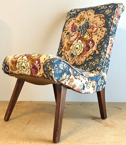 Vintage floral slipper chair - floral,