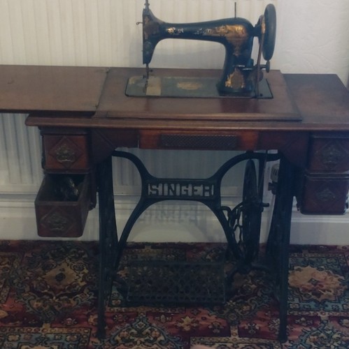 Antique singer treadle sewing - singer,