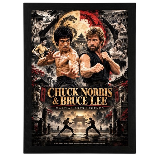 Bruce lee chuck - norris, wall